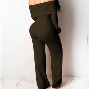 Olive Green - Autumn fashion Jumpsuit with Belt